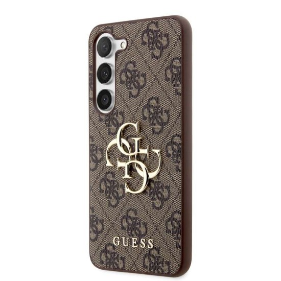 Husă Guess PU 4G Metal Logo pentru Samsung Galaxy S23, Brown (Bakr, GUHCS23S4GMGBR) by www.silkase.ro