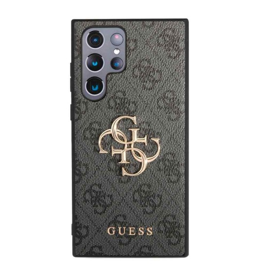 Husa Guess PU 4G Metal Logo pentru Samsung Galaxy S23 Ultra, Gri (Bakr, GUHCS23L4GMGGR) by www.silkase.ro