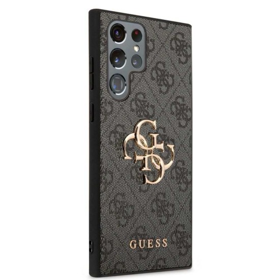 Husa Guess PU 4G Metal Logo pentru Samsung Galaxy S23 Ultra, Gri (Bakr, GUHCS23L4GMGGR) by www.silkase.ro