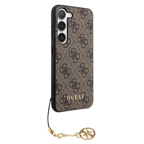 Husa Guess 4G Charm pentru Samsung Galaxy S23, Maro (Bakr, GUHCS23SGF4GBR) by www.silkase.ro