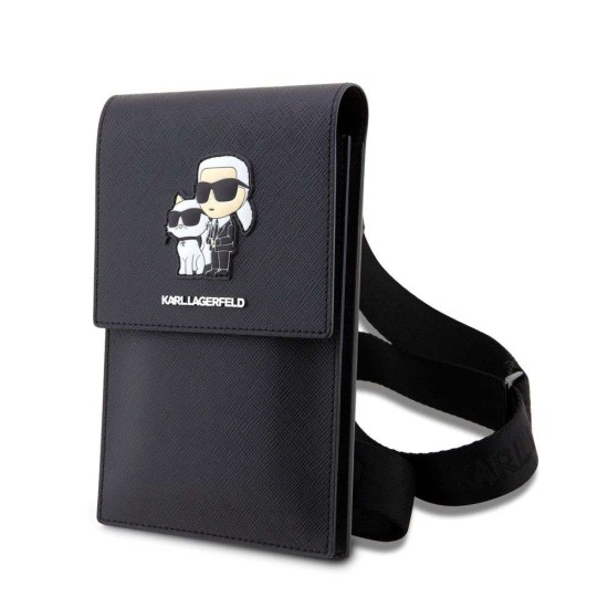 Geantă de Umăr / Portofel Telefon Karl Lagerfeld Saffiano Metal Logo NFT, Neagra Geantă de Umăr / Portofel Telefon Karl Lagerfeld Saffiano Metal Logo NFT, Neagra (Bakr, KLWBSAKCPMK) by www.silkase.ro