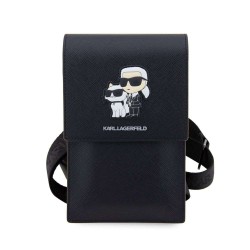 Geantă de Umăr / Portofel Telefon Karl Lagerfeld Saffiano Metal Logo NFT, Neagra Geantă de Umăr / Portofel Telefon Karl Lagerfeld Saffiano Metal Logo NFT, Neagra