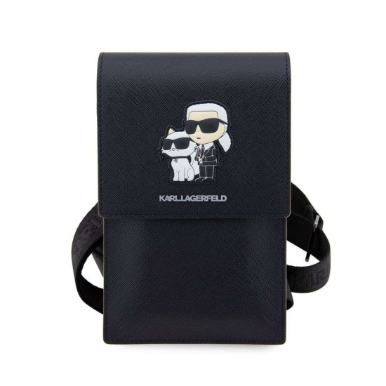 Geantă de Umăr / Portofel Telefon Karl Lagerfeld Saffiano Metal Logo NFT, Neagra Geantă de Umăr / Portofel Telefon Karl Lagerfeld Saffiano Metal Logo NFT, Neagra (Bakr, KLWBSAKCPMK) by www.silkase.ro