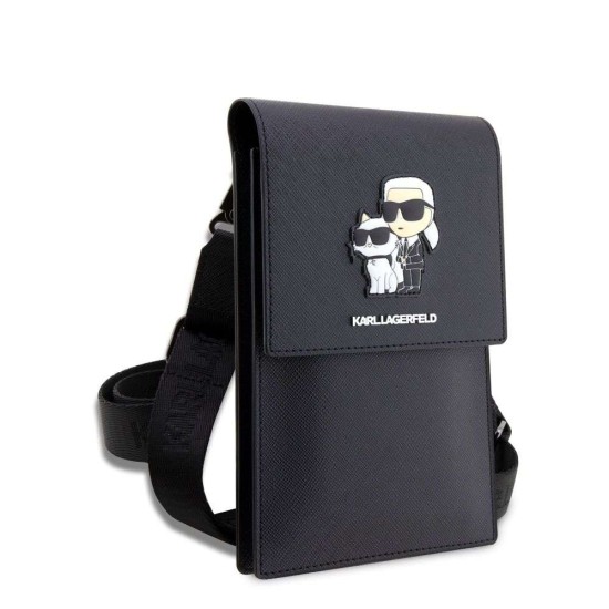 Geantă de Umăr / Portofel Telefon Karl Lagerfeld Saffiano Metal Logo NFT, Neagra Geantă de Umăr / Portofel Telefon Karl Lagerfeld Saffiano Metal Logo NFT, Neagra (Bakr, KLWBSAKCPMK) by www.silkase.ro