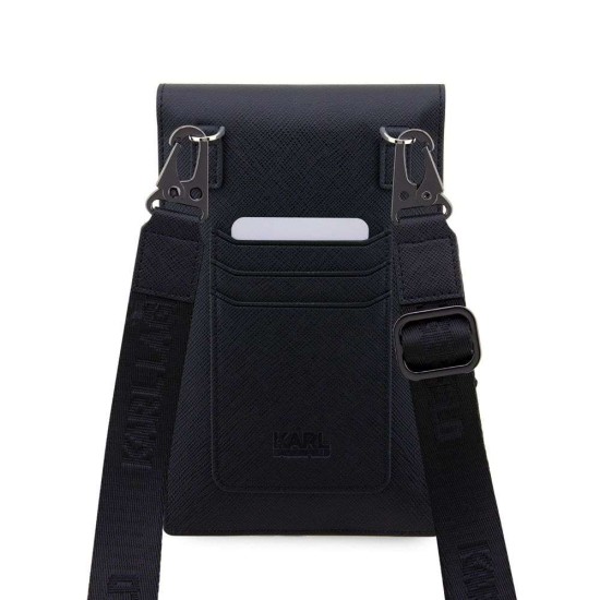 Geantă de Umăr / Portofel Telefon Karl Lagerfeld Saffiano Metal Logo NFT, Neagra Geantă de Umăr / Portofel Telefon Karl Lagerfeld Saffiano Metal Logo NFT, Neagra (Bakr, KLWBSAKCPMK) by www.silkase.ro