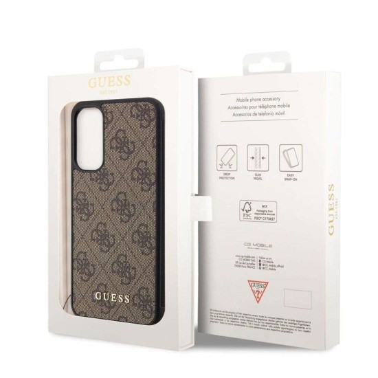 Husa Guess 4G Charm pentru Samsung Galaxy A34 5G, Maro Husa Guess 4G Charm pentru Samsung Galaxy A34 5G, Maro (Bakr, GUHCSA34GF4GBR) by www.silkase.ro