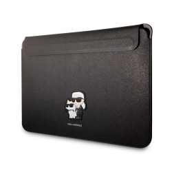 Husa Laptop Karl Lagerfeld Saffiano Karl and Choupette 13/14", Neagra