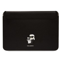 Husă Laptop Karl Lagerfeld Saffiano Karl and Choupette Computer Sleeve 15/16" Black
