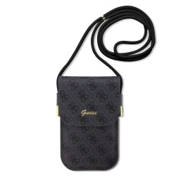 Geantă de Umăr / Portofel Telefon Guess PU 4G Metal Logo Script, Neagra