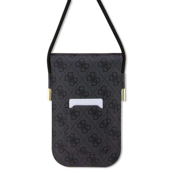Geantă de Umăr / Portofel Telefon Guess PU 4G Metal Logo Script, Neagra (Bakr, GUOWBP4SNSK) by www.silkase.ro