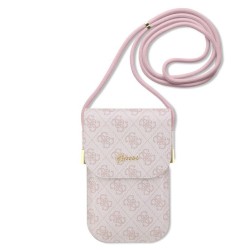 Geantă de Umăr / Portofel Telefon Guess PU 4G Metal Logo Script, Roz