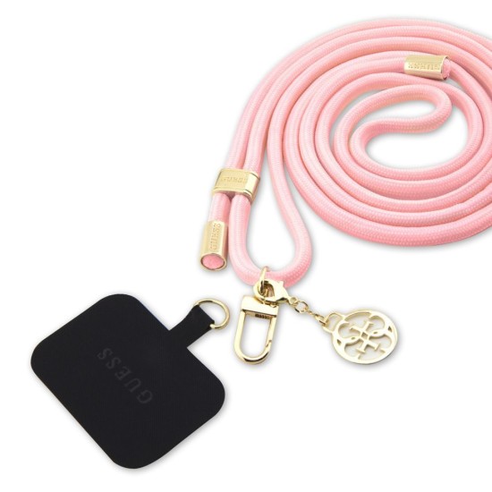 Curea Crossbody (Snur) Guess 4G Charm, Auriu/Roz (Bakr, GUOUCNMG4EP) by www.silkase.ro