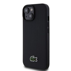 Husa Lacoste Iconic Petit Pique Woven Logo MagSafe pentru iPhone 15, Black
