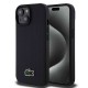 Husa Lacoste Iconic Petit Pique Woven Logo MagSafe pentru iPhone 15, Black (Bakr, LCHMP15SPVCK) by www.silkase.ro