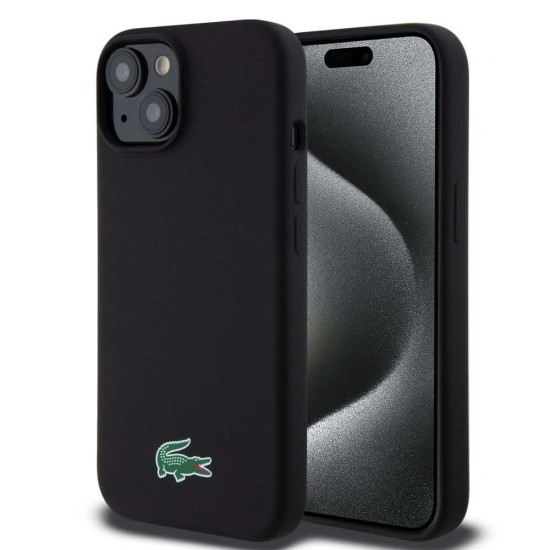 Husa Lacoste Liquid Silicone Microfiber Croc Logo MagSafe pentru iPhone 15, Neagra Husa Lacoste Liquid Silicone Microfiber Croc Logo MagSafe pentru iPhone 15, Neagra (Bakr, LCHMP15SSLOK) by www.silkase.ro