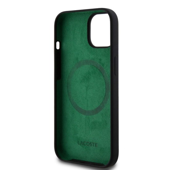 Husa Lacoste Liquid Silicone Microfiber Croc Logo MagSafe pentru iPhone 15, Neagra Husa Lacoste Liquid Silicone Microfiber Croc Logo MagSafe pentru iPhone 15, Neagra (Bakr, LCHMP15SSLOK) by www.silkase.ro