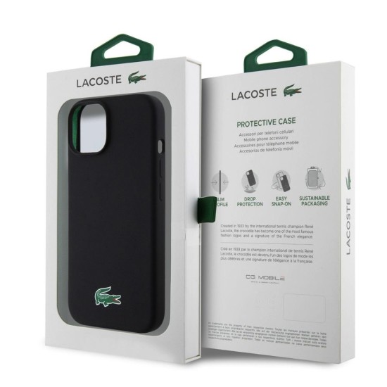 Husa Lacoste Liquid Silicone Microfiber Croc Logo MagSafe pentru iPhone 15, Neagra Husa Lacoste Liquid Silicone Microfiber Croc Logo MagSafe pentru iPhone 15, Neagra (Bakr, LCHMP15SSLOK) by www.silkase.ro