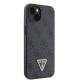 Husa Guess PU 4G Strass Triangle Metal Logo pentru iPhone 15, Black (Bakr, GUHCP15SP4TDPK) by www.silkase.ro