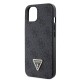 Husa Guess PU 4G Strass Triangle Metal Logo pentru iPhone 15, Black (Bakr, GUHCP15SP4TDPK) by www.silkase.ro