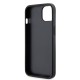 Husa Guess PU 4G Strass Triangle Metal Logo pentru iPhone 15, Black (Bakr, GUHCP15SP4TDPK) by www.silkase.ro