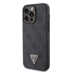 Husa de Protectie Guess PU 4G Strass Triangle Metal Logo pentru iPhone 15 Pro Max, Black Husa de Protectie Guess PU 4G Strass Triangle Metal Logo pentru iPhone 15 Pro Max, Black
