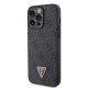 Husa de Protectie Guess PU 4G Strass Triangle Metal Logo pentru iPhone 15 Pro Max, Black (Bakr, GUHCP15XP4TDPK) by www.silkase.ro