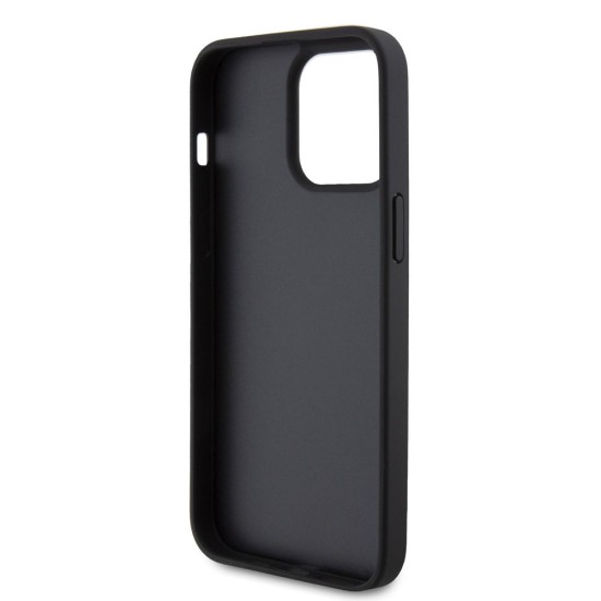 Husa de Protectie Guess PU 4G Strass Triangle Metal Logo pentru iPhone 15 Pro Max, Black (Bakr, GUHCP15XP4TDPK) by www.silkase.ro