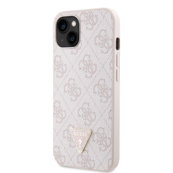Husă Guess PU 4G Strass Triangle Metal Logo pentru iPhone 15, Roz Husă Guess PU 4G Strass Triangle Metal Logo pentru iPhone 15, Roz (Bakr, GUHCP15SP4TDPP) by www.silkase.ro
