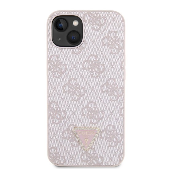 Husă Guess PU 4G Strass Triangle Metal Logo pentru iPhone 15, Roz Husă Guess PU 4G Strass Triangle Metal Logo pentru iPhone 15, Roz (Bakr, GUHCP15SP4TDPP) by www.silkase.ro