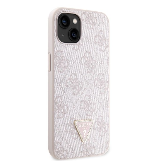 Husă Guess PU 4G Strass Triangle Metal Logo pentru iPhone 15, Roz Husă Guess PU 4G Strass Triangle Metal Logo pentru iPhone 15, Roz (Bakr, GUHCP15SP4TDPP) by www.silkase.ro