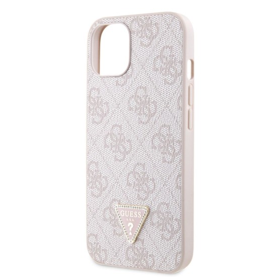 Husă Guess PU 4G Strass Triangle Metal Logo pentru iPhone 15, Roz Husă Guess PU 4G Strass Triangle Metal Logo pentru iPhone 15, Roz (Bakr, GUHCP15SP4TDPP) by www.silkase.ro