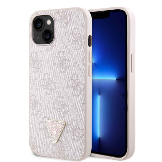 Husă Guess PU 4G Strass Triangle Metal Logo pentru iPhone 15, Roz Husă Guess PU 4G Strass Triangle Metal Logo pentru iPhone 15, Roz (Bakr, GUHCP15SP4TDPP) by www.silkase.ro