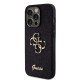 Husa Guess PU Fixed Glitter 4G Metal Logo pentru iPhone 15 Pro, Neagra (Bakr, GUHCP15LHG4SGK) by www.silkase.ro