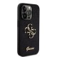 Husa Guess PU Fixed Glitter 4G Metal Logo pentru iPhone 15 Pro, Neagra (Bakr, GUHCP15LHG4SGK) by www.silkase.ro