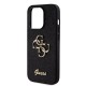 Husa Guess PU Fixed Glitter 4G Metal Logo pentru iPhone 15 Pro, Neagra (Bakr, GUHCP15LHG4SGK) by www.silkase.ro