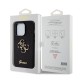 Husa Guess PU Fixed Glitter 4G Metal Logo pentru iPhone 15 Pro, Neagra (Bakr, GUHCP15LHG4SGK) by www.silkase.ro