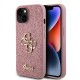 Husa Guess PU Fixed Glitter 4G Metal Logo pentru iPhone 15, Roz (Bakr, GUHCP15SHG4SGP) by www.silkase.ro