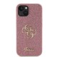 Husa Guess PU Fixed Glitter 4G Metal Logo pentru iPhone 15, Roz (Bakr, GUHCP15SHG4SGP) by www.silkase.ro