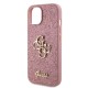 Husa Guess PU Fixed Glitter 4G Metal Logo pentru iPhone 15, Roz (Bakr, GUHCP15SHG4SGP) by www.silkase.ro