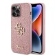 Husa Guess PU Fixed Glitter 4G Metal Logo pentru iPhone 15 Pro Max, Roz (Bakr, GUHCP15XHG4SGP) by www.silkase.ro