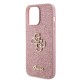 Husa Guess PU Fixed Glitter 4G Metal Logo pentru iPhone 15 Pro Max, Roz (Bakr, GUHCP15XHG4SGP) by www.silkase.ro