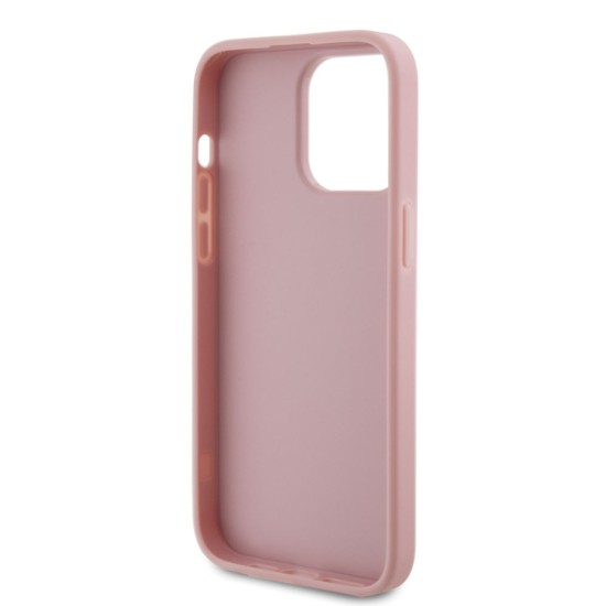 Husa Guess PU Fixed Glitter 4G Metal Logo pentru iPhone 15 Pro Max, Roz (Bakr, GUHCP15XHG4SGP) by www.silkase.ro
