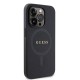 Husa Guess PU Saffiano MagSafe pentru iPhone 15 Pro Max, Neagra (Bakr, GUHMP15XPSAHMCK) by www.silkase.ro