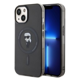 Husa Karl Lagerfeld IML Ikonik MagSafe pentru iPhone 15, Neagra