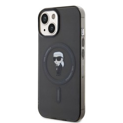 Husa Karl Lagerfeld IML Ikonik MagSafe pentru iPhone 15, Neagra