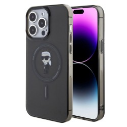 Husa Karl Lagerfeld IML Ikonik MagSafe pentru iPhone 15 Pro Max, Neagra