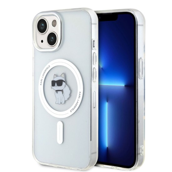 Husa Karl Lagerfeld IML Choupette MagSafe pentru iPhone 15, Transparenta (Bakr, KLHMP15SHFCCNOT) by www.silkase.ro