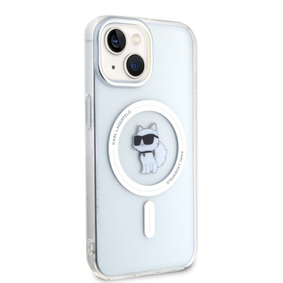 Husa Karl Lagerfeld IML Choupette MagSafe pentru iPhone 15, Transparenta (Bakr, KLHMP15SHFCCNOT) by www.silkase.ro