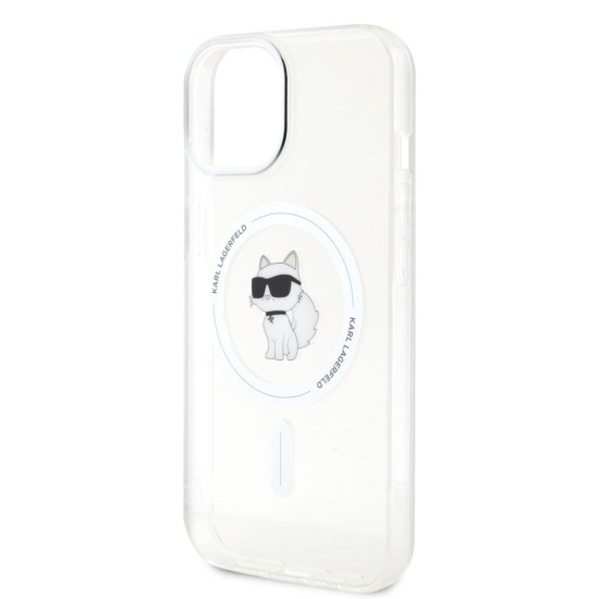 Husa Karl Lagerfeld IML Choupette MagSafe pentru iPhone 15, Transparenta (Bakr, KLHMP15SHFCCNOT) by www.silkase.ro