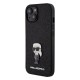 Husa Karl Lagerfeld Fixed Glitter Metal Ikonik pentru iPhone 15, Neagra (Bakr, KLHCP15SGKNPSK) by www.silkase.ro